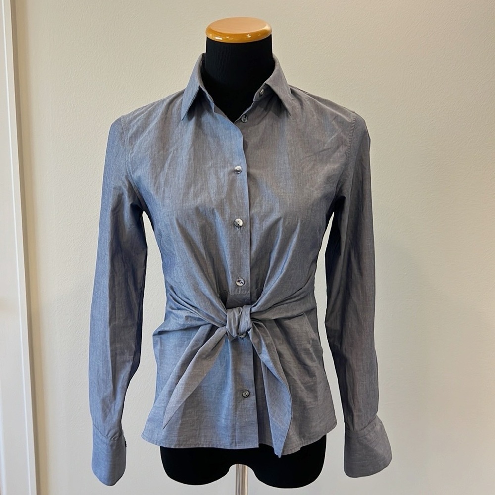 Grammar NYC Conjunction Tie Front Blouse - Picture 2 of 11